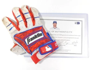 Jonathan Lucroy Rangers G/U Auto Red Franklin Right Hand Batting Glove 2016 - Picture 1 of 3