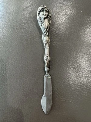 Gomma/raschietto vittoriano Art Nouveau argento sterling inchiostro repousse - Immagine 1 di 4