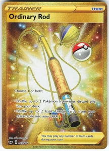 Ordinary Rod (Secret) 215/202 Pokemon SWSH01: Sword & Shield Base Set Holo NM - Picture 1 of 2