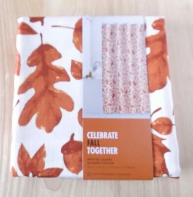 CORTINA DE DUCHA DE OTOÑO - HOJAS - CELEBRAR CAER JUNTOS - 70" X 70" - NUEVO EN PAQUETE Foto 1 de 4