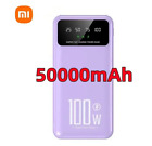 100W 50000 mAh High Capacity PortablePowerBank Purple Fast Charge IPhone Android