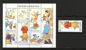 GUERNSEY MNH 1993 SG605 y MS606 RUPERT BEAR & FRIENDS - Imagen 1 de 1