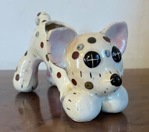 Art Deco 1930's Atomic Space Age Pottery Dog Figurine or Small Planter - Picture 1 of 15