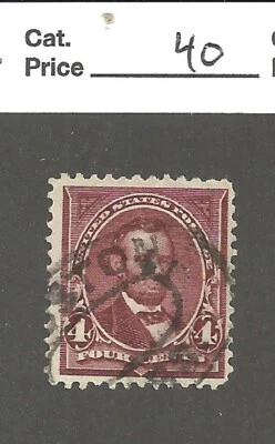 US # 280, 4 cent rose brown, Abe Lincoln,1898, VF-XF, scv $40 - Image 1 of 2