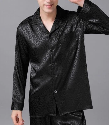 SILKPEACE 2º Artículo ENVÍO GRATUITO Conjunto de Pijama de Seda Satinado para Hombres Pantalones de Salón BOLSILLO Foto 1 de 2