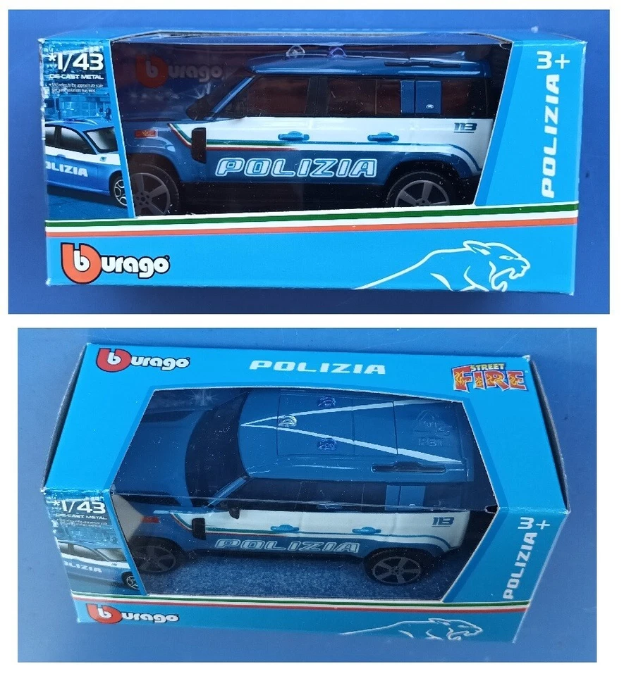 Land Rover Defender macchina polizia stato modellismo Burago Bburago 1:43 metal - Immagine 1 di 1