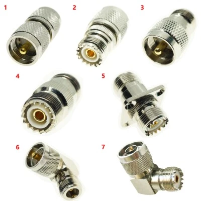 1X N to UHF Male Female Plug PL259 SO239 Lot RF Coaxial Connector Coax Adapter - Image 1 of 4