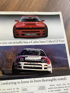 1992 Toyota Celica GT-Four Carlos Sainz Magazine Advert Poster Print Wall Art - Picture 1 of 2