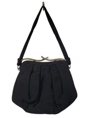 Bolso de noche vintage de tafetán negro Garay con espejo original y monedero Foto 1 de 4