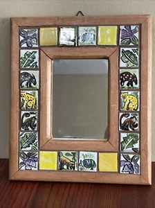 Jungle Accent Mosaic Tile Heavy Mirror/Picture Frame 8.75”x 7.5” - Picture 1 of 10