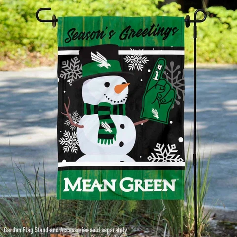 North Texas Mean Green Holiday Winter Snow Garden Flag and Yard Banner Cover