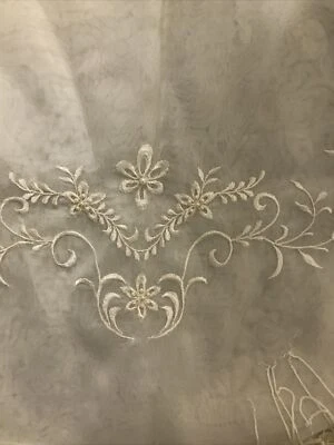 JCPenney Home Cream  84" long X 40" inch Rod Pocket Curtain Panel fringe Pearls - Image 1 of 4