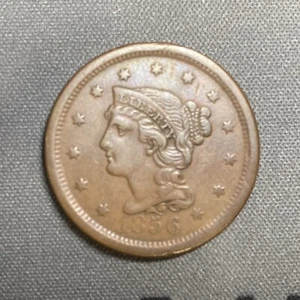 1856 Braided Hair Large Cent - Picture 1 of 10