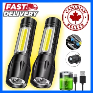 Mini LED Flashlight COB+XPE Zoomable Torch USB Rechargeable Pocket Light - Picture 1 of 5