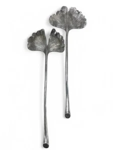 Michael Aram Metalware Ginkgo Leaves Salad Serving Set - Picture 1 of 7