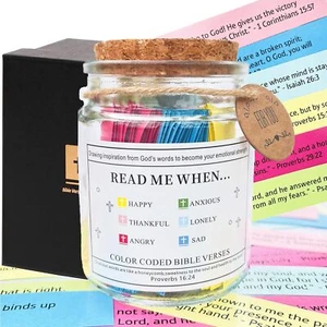 Christian Gifts for Women Round glass jar, Bible Jar of Emotions and Feelings - Picture 1 of 7