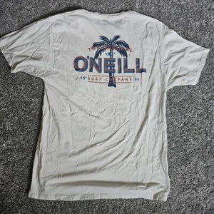 O'Neill Surf Co. Size Large Modern Fit Short Sleeve Cream Color Tropical Shirt - Picture 1 of 8