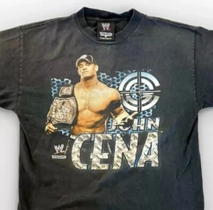 Vintage John Cena Shirt- Black Medium WWE Wrestling WWF 2007 Chain Gang M - Picture 1 of 5