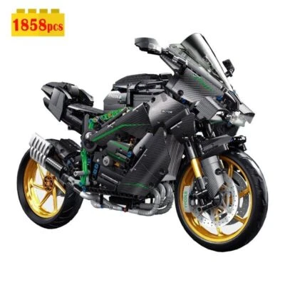 Building Blocks Set MOC H2R Racing Motorcycle Brick DIY 1:5 Model Kids Toy T4019 - Image 1 of 4