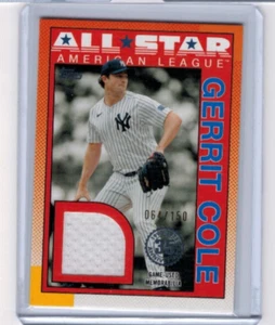 2025 Topps Series 2 Gerrit Cole 1990 Topps All-Stars Jersey Relic Blue #'ed /150 - Picture 1 of 1