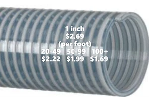 Manguera de succión de agua Kanaflex 1 pulgada PVC transparente (por pie) - 110 CL1 - Imagen 1 de 2