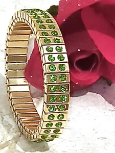 Peridot Bangle Bracelet Jewelry October Birthstone Peridot Bracelet PierreLorren - Picture 1 of 12