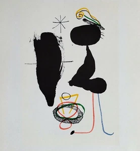 LITOGRAFÍA MIRO con certificado de autenticidad regalo único Joan Miró 1972 litógrafo exclusivo ARTE RARO - Imagen 1 de 2