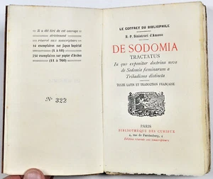 Curious, FROM SODOMY TARTATUS. R.P. Sinistrari d'Ameno. 1912. Sodomy, Bilingual - Picture 1 of 2