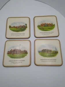 Vintage Pimpernel berühmte britische Golfschläger Platz Untersetzer Acryl Kork Rückseite - 4 - Bild 1 von 10