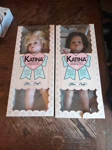 2 Vintage Beautiful 16" "Katina" Dolls Black/White New in box(Boxes Damaged) - Picture 1 of 13