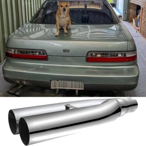 For Nissan Silvia S13 S15 2.5" In 3.5" Out Dual Exhaust Tip Blast Pipe Muffler - Bild 1 von 8