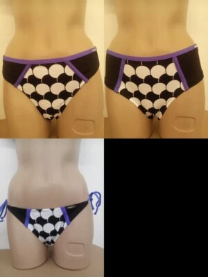 Bikini Hose Short Tanga Playa Grandi Sapph schwarz/weiß/lila Bikini Damen - Bild 1 von 4