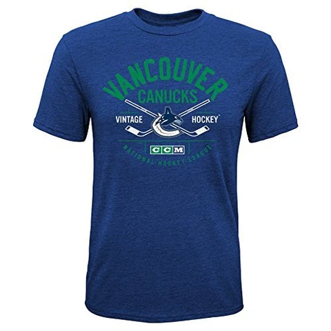 NHL Vancouver Canucks Boys Even Strength Triblend Short Sleeve Tee, Medium/(1 Cover