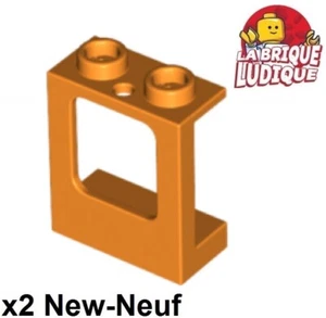 Lego 2x window fenêtre 1x2x2 Plane Single glass vitre carré orange 60032 NEUF - Foto 1 di 1