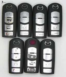 Lot x7 OEM Mazda Keyless Entry Smartkey Remote Keys Used TESTED WAZSKE13D01 - Picture 1 of 2