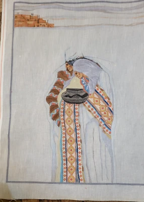 Handpainted Needlepoint Canvas - Grandmother & Grandfather - Image 1 of 2