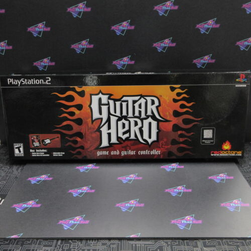 Guitar Hero w pudełku z gitarą PS2 PlayStation 2 CIB kompletny + naklejki