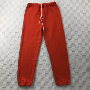 Vintage Russell Athletic Kids Sweatpants Boys Medium Orange Jogger USA Made 90s - Picture 1 of 11