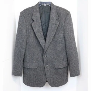 Blazer de Colección Lands End Hombres 41R Lana Merino Tweed 2 Botones Gris Dinero Antiguo - Imagen 1 de 15