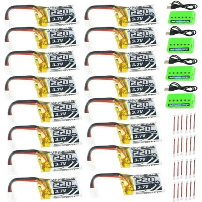 1S 3,7V 220mAh LiPo-Akku 35C mit 6-in-1-Ladegerät und Kabel für Eachine E010 JJR - Bild 1 von 4