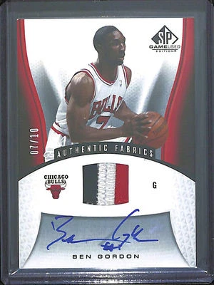 2006-07 SP Game Used Authentic Fabrics Patch Auto Ben Gordon #111 7/10 NM  - Image 1 of 2