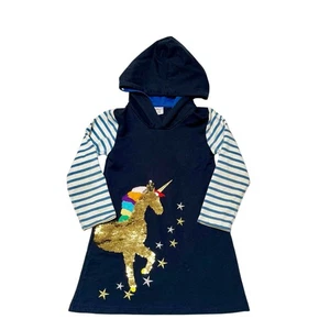 Unicorn Flip Sequin Sweatshirt Dress Size 3/4 - Picture 1 of 9