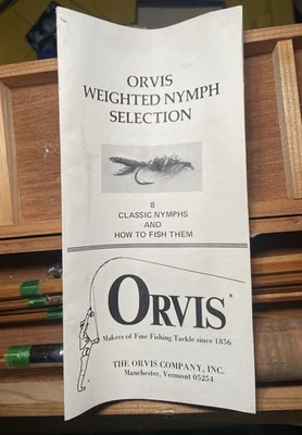 Orvis Weighted Nymph Collection, With Booklet. Comes With Japanese Bamboo Rod. - Image 1 of 4