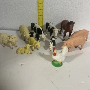 Juego de 13 animales de granja de cerdos y ovejas de goma dura Bullyland de colección Alemania+7 - Imagen 1 de 14