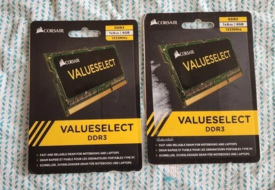 Corsair 16GB RAM (2 x 8 GB) DDR3 1333MHz SODIMM CMSO16GX3M2A1333C9 - Image 1 of 2