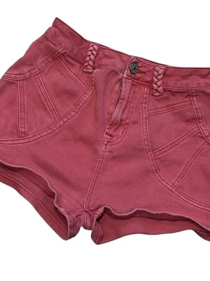 Pantalones Cortos Jean BDG Color Rosa Rojo Detalle Cuerda Talla 25  Foto 1 de 4