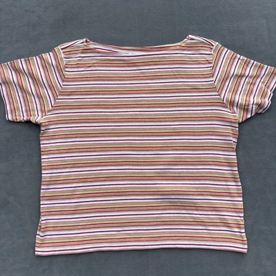 Womens Vintage 1980s 1990s Lizsport Shirt Striped 100% Cotton L - Image 1 of 4