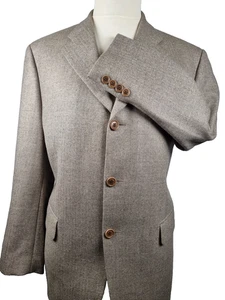 Lanificio Di Tollegno Mens 42S M&S Italian Pure New Wool Single Breasted Blazer - Picture 1 of 17