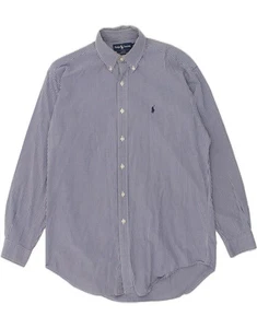RALPH LAUREN Mens Blake Shirt Medium Blue Check Cotton AS04 - Picture 1 of 4