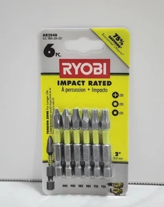 Ryobi AR2048 Impact Drive Bit Set 6 Piece PH2 SQ2 T25  - Picture 1 of 2